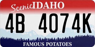 ID license plate 4B4074K