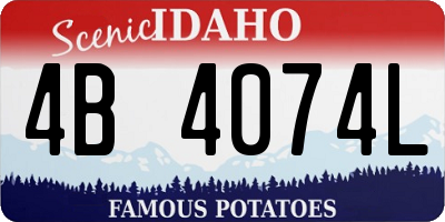 ID license plate 4B4074L