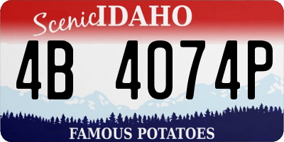 ID license plate 4B4074P