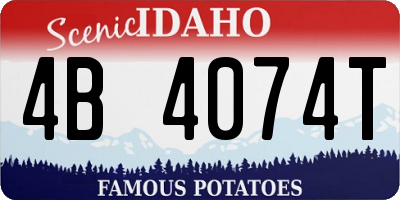 ID license plate 4B4074T