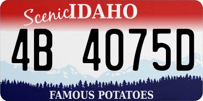 ID license plate 4B4075D