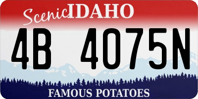 ID license plate 4B4075N
