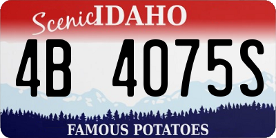 ID license plate 4B4075S