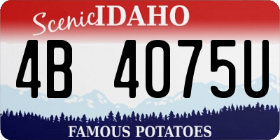 ID license plate 4B4075U