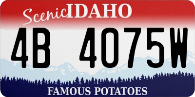 ID license plate 4B4075W