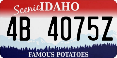 ID license plate 4B4075Z