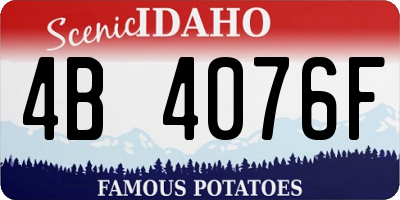 ID license plate 4B4076F