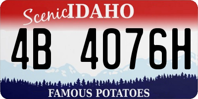 ID license plate 4B4076H