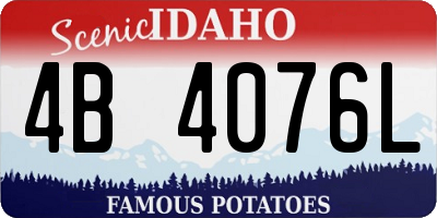 ID license plate 4B4076L