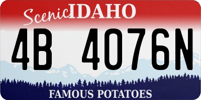 ID license plate 4B4076N