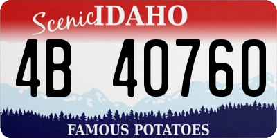 ID license plate 4B4076O