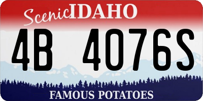 ID license plate 4B4076S