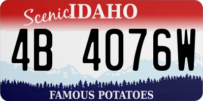 ID license plate 4B4076W