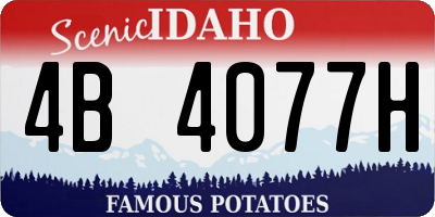 ID license plate 4B4077H