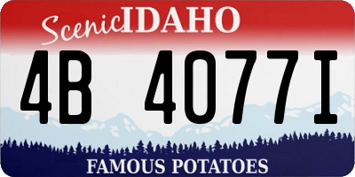 ID license plate 4B4077I