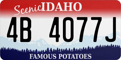 ID license plate 4B4077J