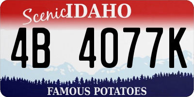 ID license plate 4B4077K