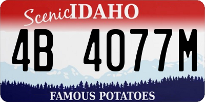 ID license plate 4B4077M