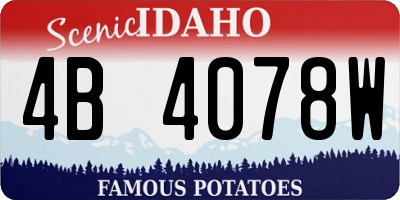 ID license plate 4B4078W
