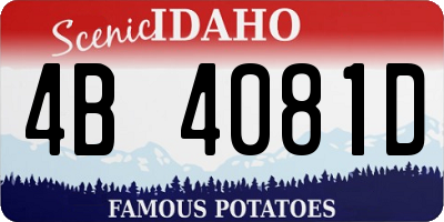 ID license plate 4B4081D