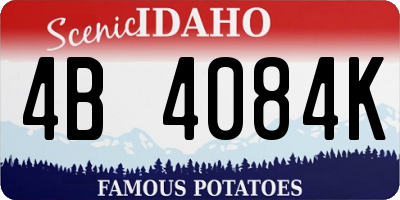 ID license plate 4B4084K