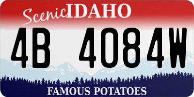 ID license plate 4B4084W