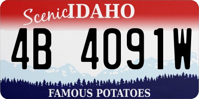 ID license plate 4B4091W