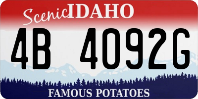 ID license plate 4B4092G
