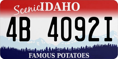 ID license plate 4B4092I