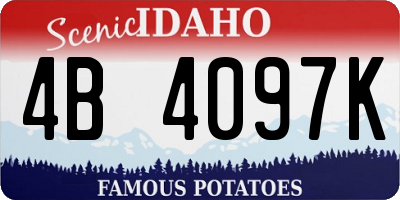 ID license plate 4B4097K