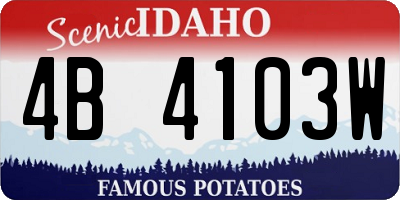 ID license plate 4B4103W