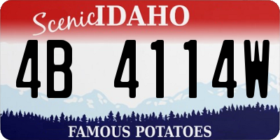 ID license plate 4B4114W