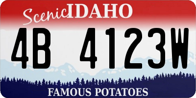 ID license plate 4B4123W
