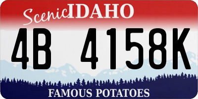ID license plate 4B4158K