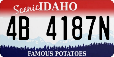 ID license plate 4B4187N