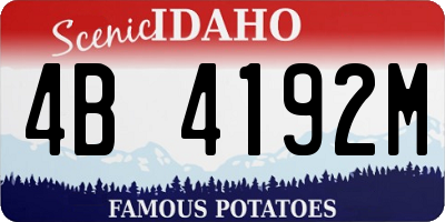 ID license plate 4B4192M