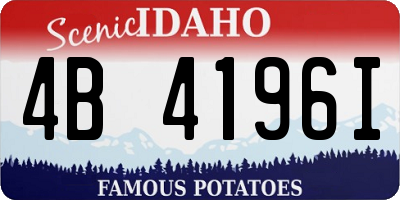 ID license plate 4B4196I