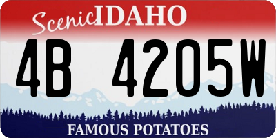 ID license plate 4B4205W