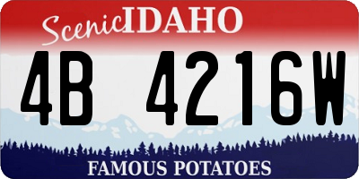 ID license plate 4B4216W