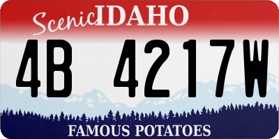 ID license plate 4B4217W