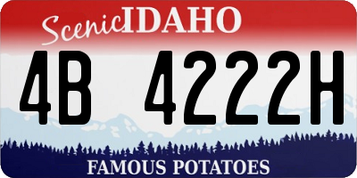 ID license plate 4B4222H