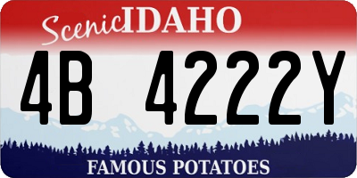 ID license plate 4B4222Y