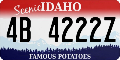 ID license plate 4B4222Z