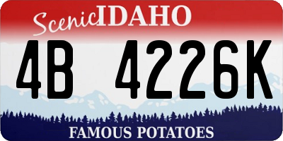 ID license plate 4B4226K