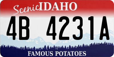 ID license plate 4B4231A