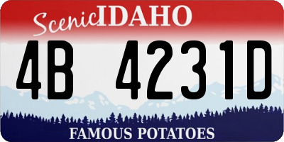 ID license plate 4B4231D