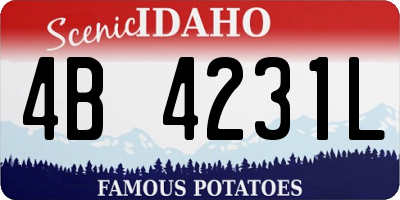ID license plate 4B4231L