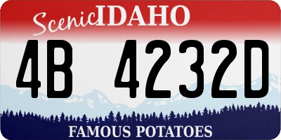 ID license plate 4B4232D