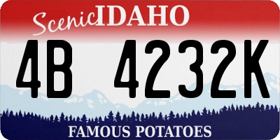 ID license plate 4B4232K