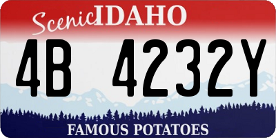 ID license plate 4B4232Y